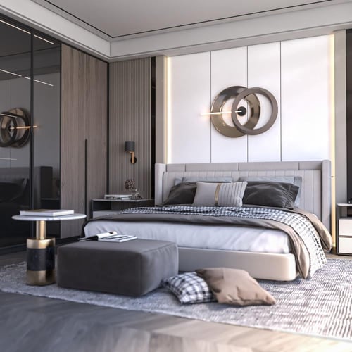 إضاءة جدارية مودرن قماش اسود