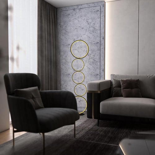 ابجورة ارضية طويلة دوائر ليد