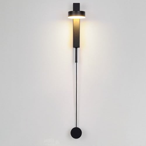 اضاءة جدارية مودرن بلون اسود ومفتاح ديمر