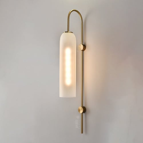 لمبة جدارية بقاعدة ذهبية زجاج مثلج