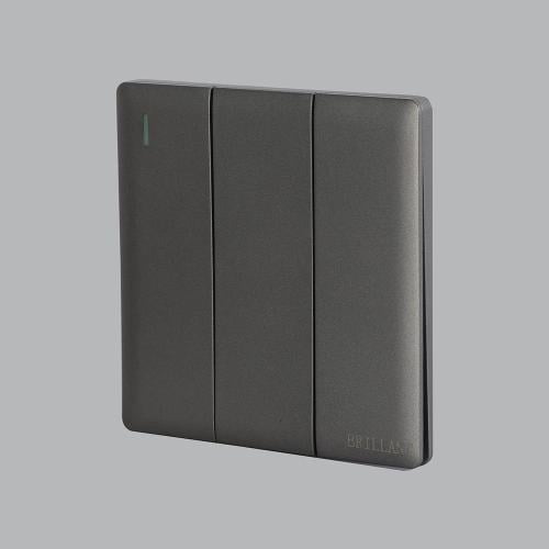 مفتاح كهرب ثلاثي رمادي لايت برلنت