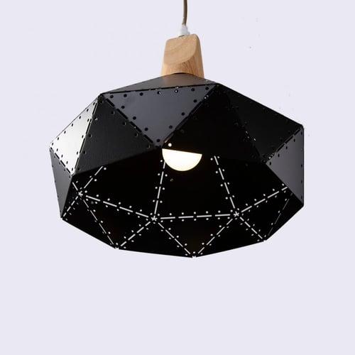 ثريا علاقي حديد مخرم بقاعدة خشب