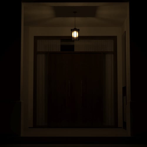 فانوس مربع باللون العسلي