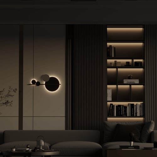 ابليك جداري مودرن 4 دوائر اسود وابيض