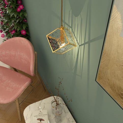 علاقي مودرن ذهبي شكل هندسي