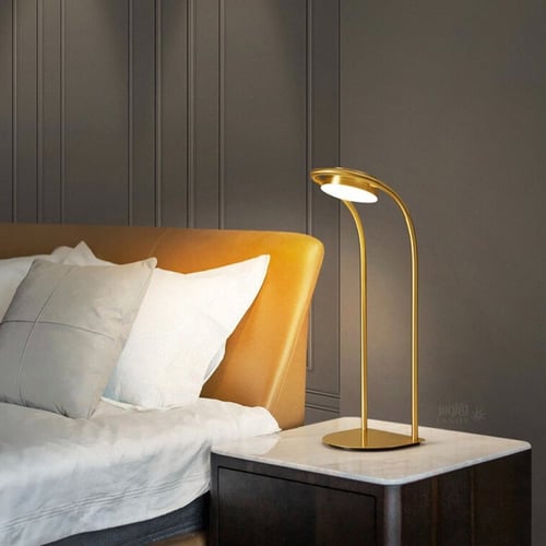 ابجورة راقية ذهبي مودرن منحنية بـإضاءة LED