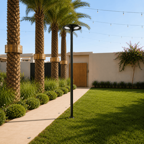 Garden Pole with LED Solar Light Head 50W