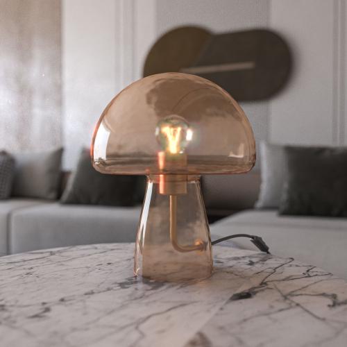 ابجورة طاولة مودرن زجاج عسلي