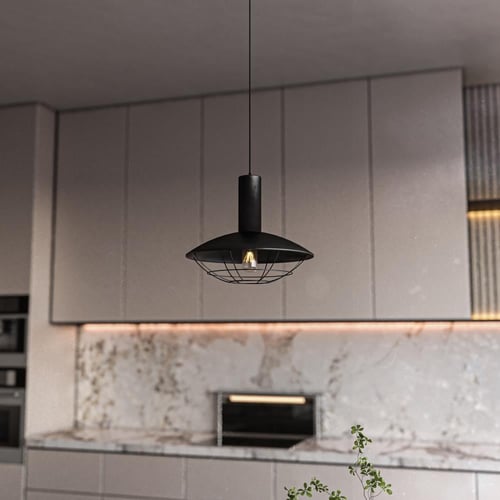 مصباح معلق شبك مفرد اسود