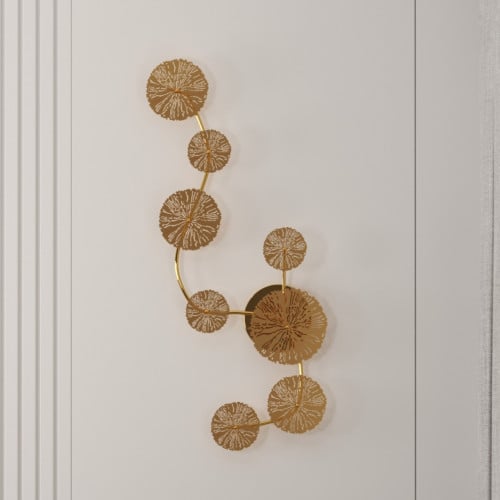 ثريا جدار داخلية كلاسيك دوائر ذهبية LED