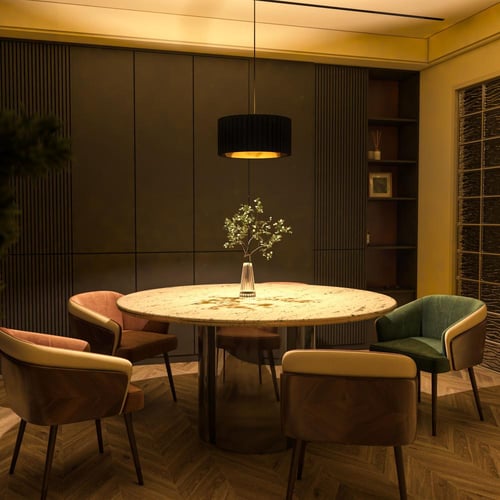 إنارة معلقة اسود دائري