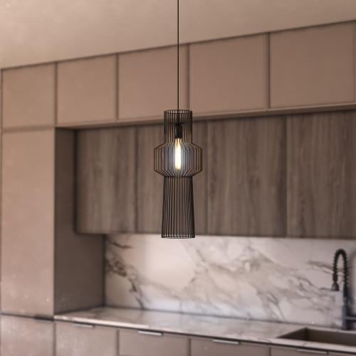 إنارة علاقي سقف شبك أسود كلاسيكي