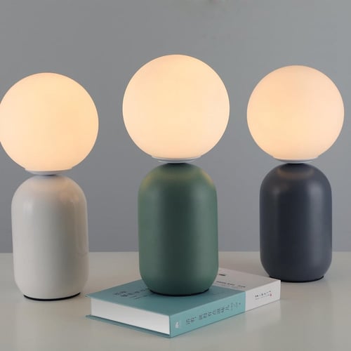 ابجورة طاولة مودرن رمادي مع كرة مضيئة