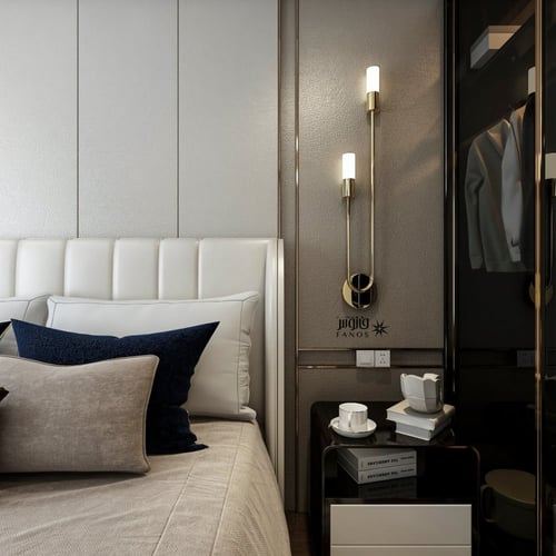 ابليك مودرن ذهبي راقي بإضاءة مزدوجة