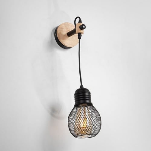 انارة جدارية كلاسيك داخلي خشبي بشبك معلق