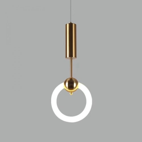 ثريا مفرد علاقي ذهبية مودرن شكل دائرة