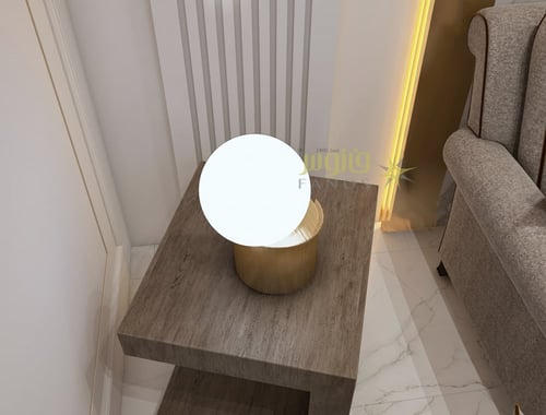 ابجورة مودرن كرة مضيئة وقاعدة ذهبية