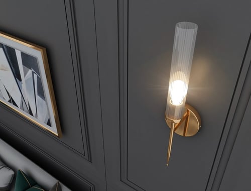 لمبة جدارية مفرد بقاعدة ذهبية