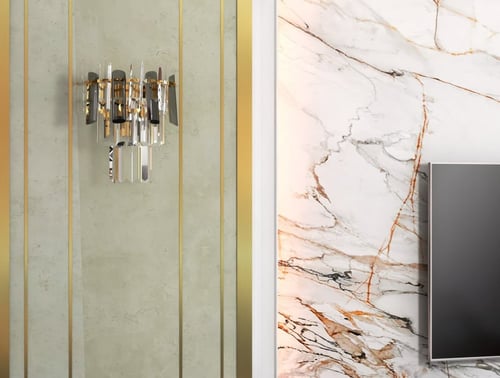 ابليك جداري كريستال ذهبي استايل اوروبي