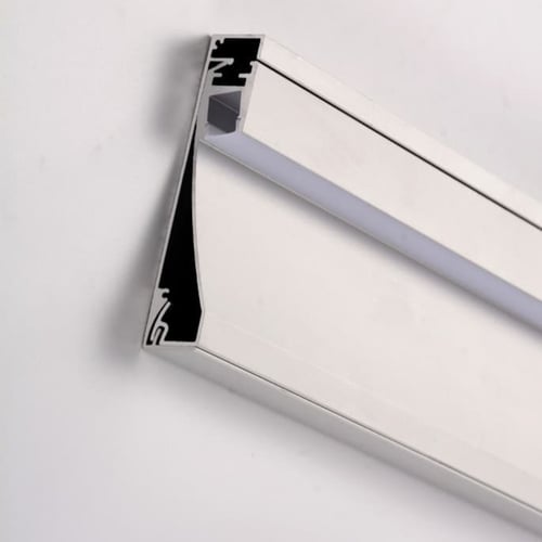 مجرى انارة فضي كورنيش عرض 1.6سم ارتفاع 8 سم