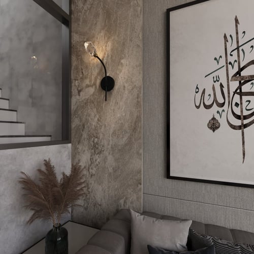 ابليك مودرن ليد مفرد اسود مع كريستالة