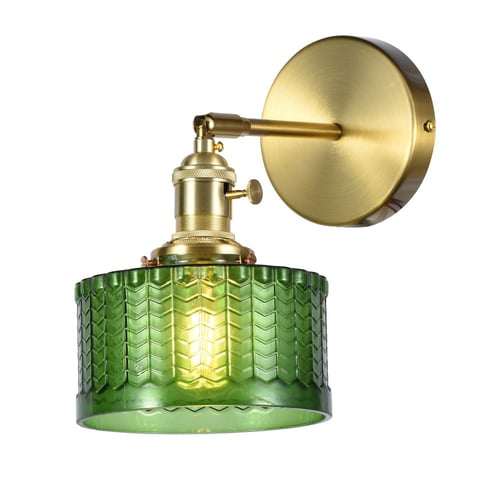 إنارة جدارية داخلية كلاسيك E27 زجاج أخضر