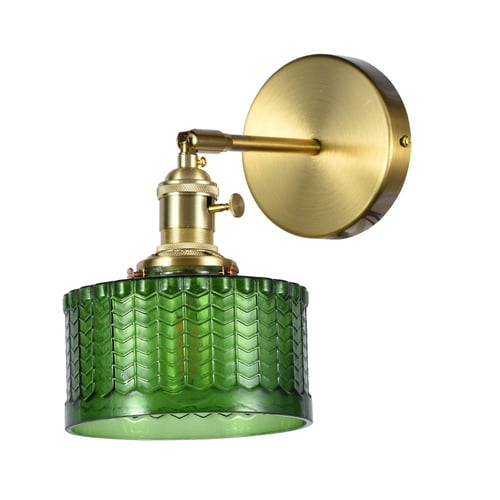 إنارة جدارية داخلية كلاسيك E27 زجاج أخضر