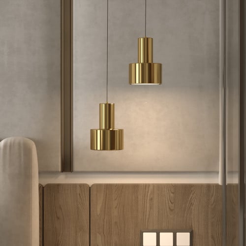 إنارة معلقة دائرية ذهبي