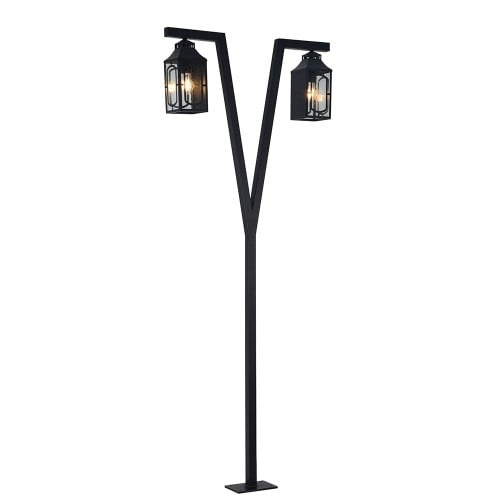فانوس عمود ثنائي خارجي للحديقة