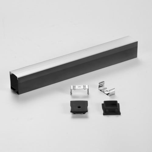 مجرى شريط ليد عرض 2.3 سم عمق 2.67 سم أسود