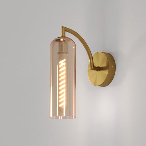 لمبة جدارية زجاج عسلي