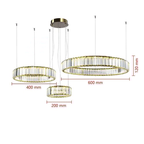 ثريا معلقة LED دوائر متداخلة