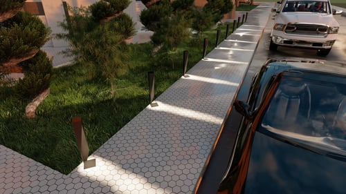 عمود اضاءة حدائق أسود مربع بزاوية مفتوحة