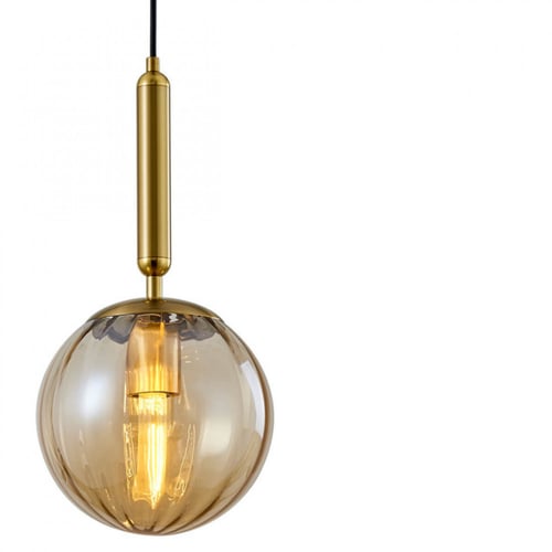 ثريا علاقي مفرد بزجاج عسلي شفاف