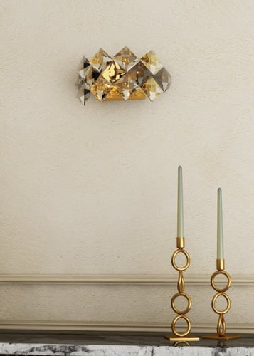 ابليك ستايل اوروبي ذهبي كريستال مربعات