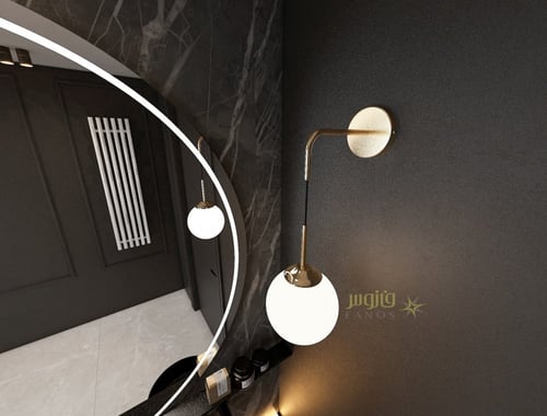 ابليك جداري مودرن دائري ذهبي