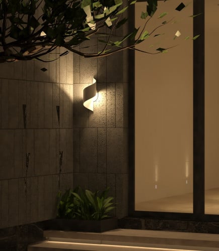 ابليك سور خارجي حلزوني إطار أبيض