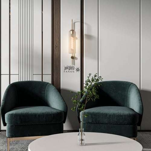 لمبة جدارية بقاعدة ذهبية زجاج مثلج