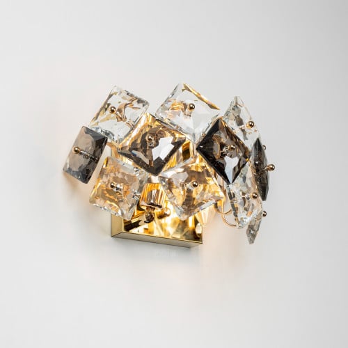 ابليك ستايل اوروبي ذهبي كريستال مربعات