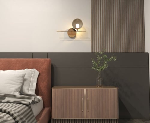 ابليك مودرن ذهبي زجاج شفاف رمادي