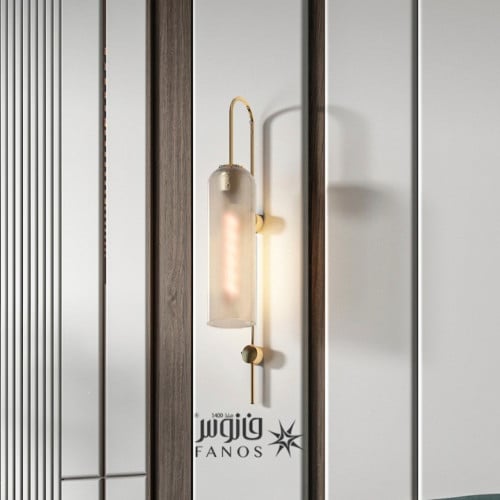 لمبة جدارية بقاعدة ذهبية زجاج مثلج