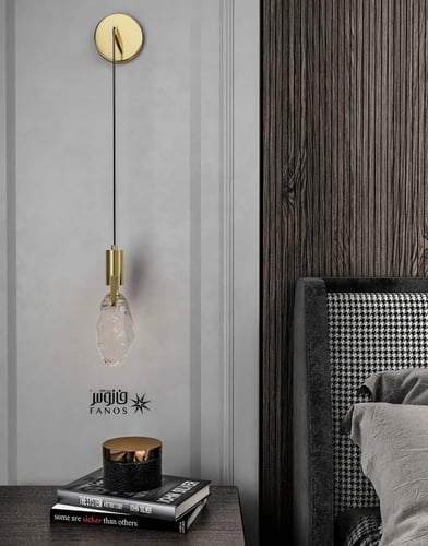 إضاءة جدارية كريستال حجر شفاف