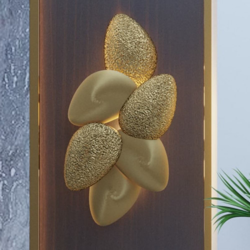 اضاءة جدارية ذهبية بالشكل الصدفي حجم صغير