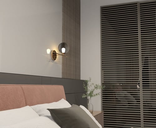 ابليك مودرن ذهبي زجاج شفاف رمادي