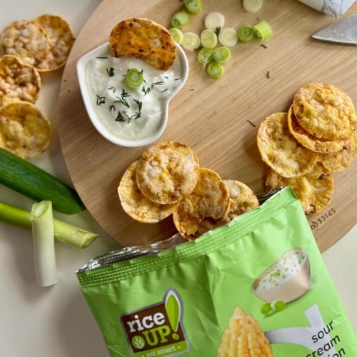 رايس أب رقائق الذرة بنكهة الكريمة والبصل 60 جرام