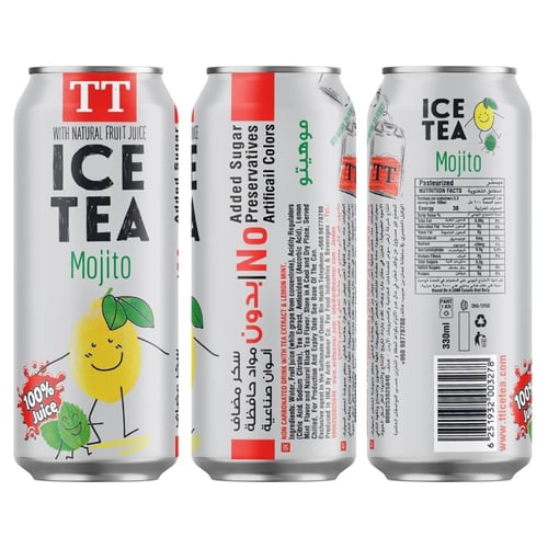 تي تي مشروب شاي مثلج موهيتو ليمون ونعناع بدون سكر...