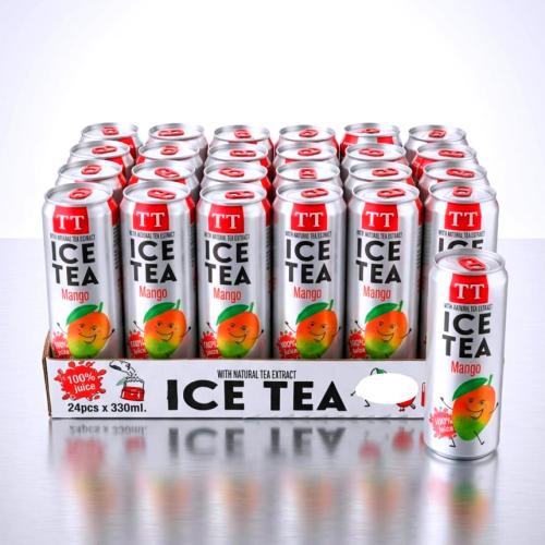 تي تي مشروب شاي مثلج مانجو بدون سكر مضاف مع عصير ا...