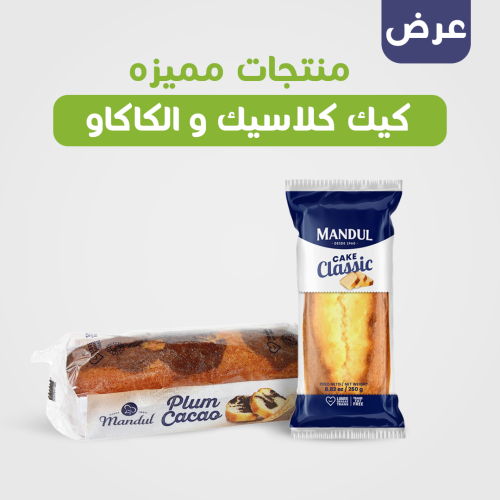 عرض ماندول كيكة كلاسيك + كيك رخامي 250جرام