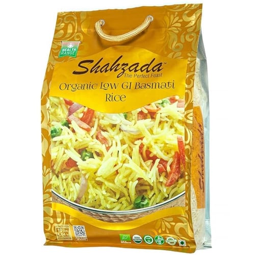 شاهزادا ارز عضوي بسمتي ابيض 4.54 كجم.