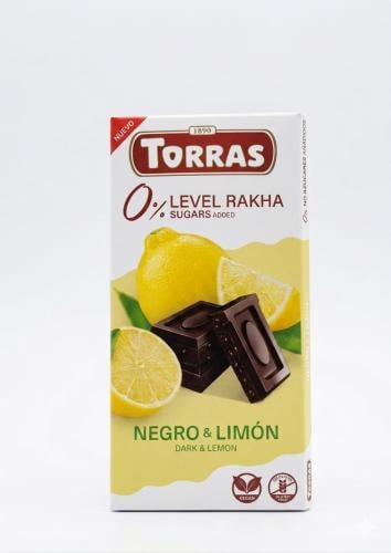 Toras dark chocolate with lemon flavor sugar-free...